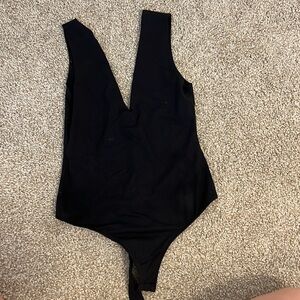 Black v neck bodysuit